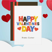 Carte Garçons Enfants Cute Simple School Valentine Card