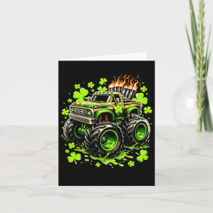 Carte Garçons Enfants Monstre Vert Camion Shamrock St Pa