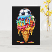 Carte Garçons Filles Soccer Drip Crème Glacée Drip Avec  (Fleur jaune)