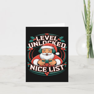Carte Garçons Joueurs de Noël Liste Nice Jeu Vidéo Santa