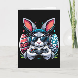 Carte Garçons Joyeux Jour de Pâques Lapin Oeuf Jeu Vidéo