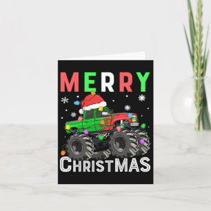Carte Garçons Monster Camion Joyeux Noël Santa Hat Enfan