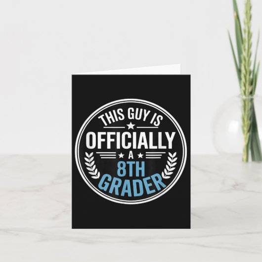 Carte Garçons Retour À L'École 8E Année 2025 Premier Jou (Devant)