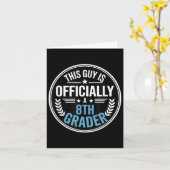 Carte Garçons Retour À L'École 8E Année 2025 Premier Jou (Fleur jaune)