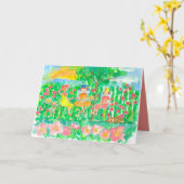 Carte Garden Tea Party Filles amies Joyeux anniversaire (Fleur jaune)