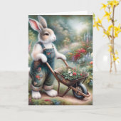 Carte Gardener Rabbit Anniversaire (Fleur jaune)