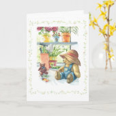 Carte Gardener Teddy Bear (Fleur jaune)