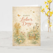 Carte Gardeners Floral Tools Happy Labor Day (Fleur jaune)