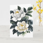 Carte Gardenia - Fleurs aquarelle (Fleur jaune)