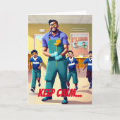 Carte Garder calme Janitor gardien Anniversaire (Devant)