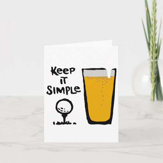 Carte Garder Il Simples Funny Golf Bière (Devant)