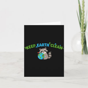 Carte Garder la terre propre petit raton laveur jour de