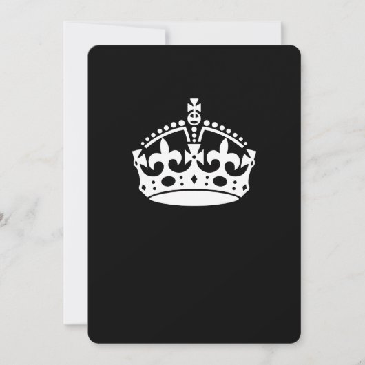 Carte Gardez la couronne au calme sur le noir (Devant)
