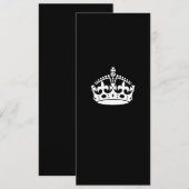Carte Gardez la couronne calme sur le noir solide (Devant / Derrière)