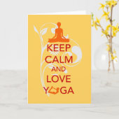 Carte Gardez le calme et aimez le yoga - conception (Fleur jaune)