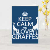 Carte Gardez le calme et aimez les girafes - toutes les (Fleur jaune)