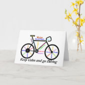 Carte Gardez le calme et allez faire du vélo, avec des (Fleur jaune)