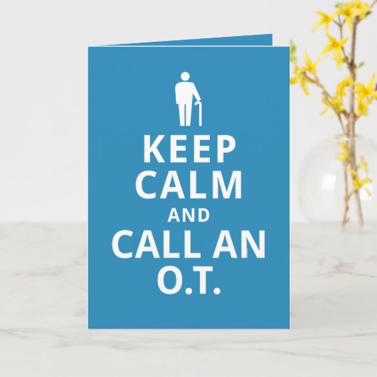 Carte Gardez le calme et appelez un O.T. - (Fleur jaune)