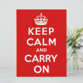Carte Gardez le calme et continuez (conception rouge) (Debout devant)