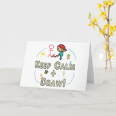 Carte Gardez Le Calme Et Dessinez (Fleur jaune)