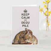 Carte Gardez le calme et la pile de Degu (Fleur jaune)