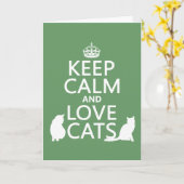 Carte Gardez le calme et l'amour chats (Fleur jaune)