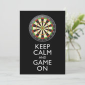 Carte GARDEZ LE CALME ET LE JEU SUR - Cible de flechette (Debout devant)