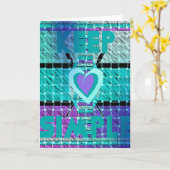 Carte Gardez-le simple : Cyan Heart & Clarity Art Motif (Fleur jaune)
