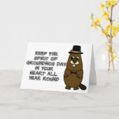 Carte Gardez l'esprit de la Journée de la Marmotte dans  (Fleur jaune)