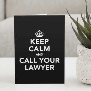 Carte Gardez votre calme et appelez votre avocat