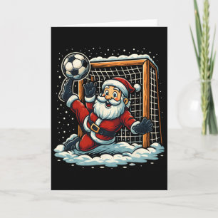 Carte Gardien de but de football de Noël du Père Noël Sp