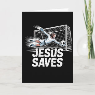 Carte Gardien de but de football Jésus sauve chrétien So