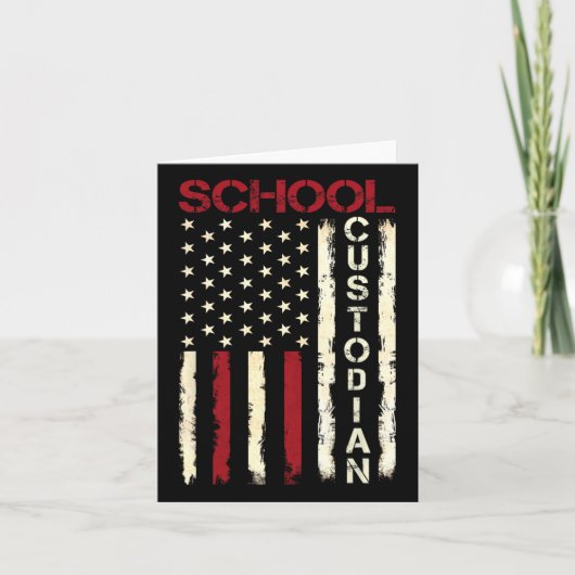 Carte Gardien de l'école Américain Drapeau Appréciation  (Devant)