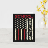 Carte Gardien de l'école Américain Drapeau Appréciation  (Fleur jaune)