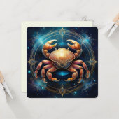 Carte Gardien Lunaire Crabe Mystique Art Côtiers Céleste (Devant/Arrière en situation)