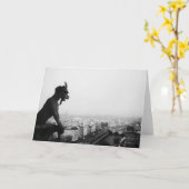 Carte Gargoyle Over The City, Paris (Blank)Greeting Card (Fleur jaune)