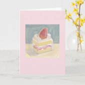 Carte Gâteau à la fraise (Fleur jaune)