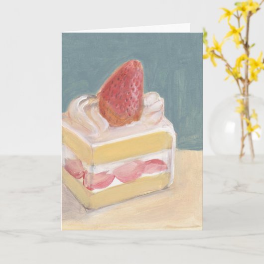 Carte Gâteau à la fraise 2 (Fleur jaune)