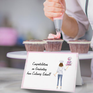 Carte Gâteau à l'aquarelle & remise de diplôme de chef