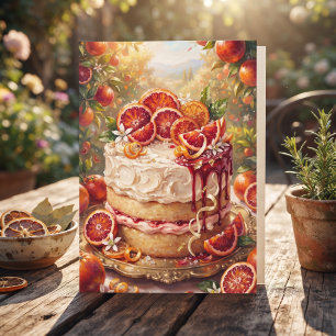 Carte Gâteau à l'orange confite Joyeux Anniversaire Sœ