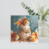 CARTE GÂTEAU ANNIVERSAIRE DE ENFANT AVEC GRAND POISSON D (Debout devant)