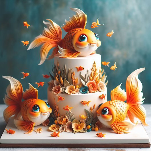 CARTE GÂTEAU ANNIVERSAIRE DE ENFANT AVEC GRAND POISSON D