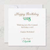 CARTE GÂTEAU ANNIVERSAIRE DE ENFANT AVEC JOURNAL THÈME C (Dos)