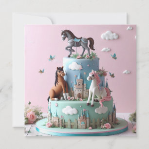 CARTE GÂTEAU ANNIVERSAIRE DE ENFANT AVEC THÈME PONY CUTE