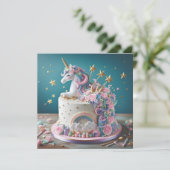 CARTE GÂTEAU ANNIVERSAIRE DE ENFANT DÉCORÉE ROSE & BLEU  (Debout devant)