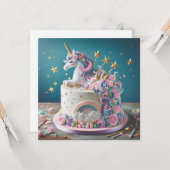 CARTE GÂTEAU ANNIVERSAIRE DE ENFANT DÉCORÉE ROSE & BLEU  (Devant/Arrière en situation)