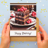 Carte Gâteau au caramel épique anniversaire