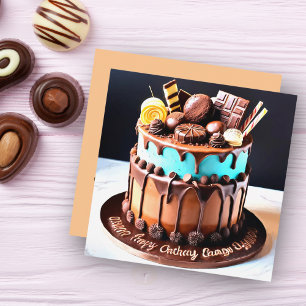 Carte Gâteau au Chocolat de Bonbons Personnalisé