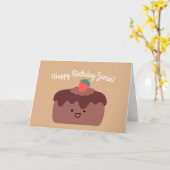 Carte Gâteau au chocolat | Joyeux voeux d'anniversaire p (Fleur jaune)