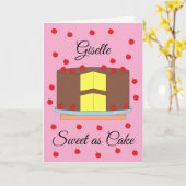 Carte Gâteau aux cerises : blanc rose (Fleur jaune)